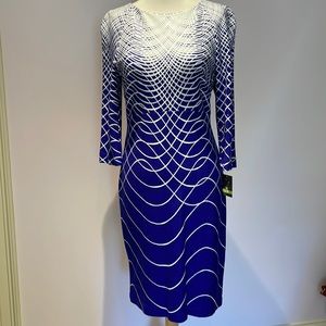 Taylor blue and white dress